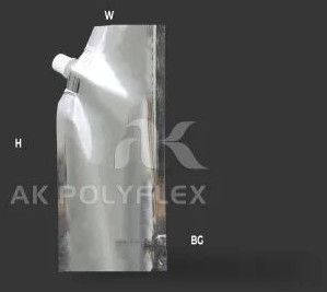 Plain Glossy 10mm Silver Spout Pouch