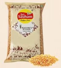 Sri Sauham Arhar Dal, Color : Yellow, Packaging Type : Packet