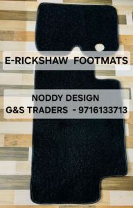 Electric Rubber E-Rickshaw Footmats, Color : Black