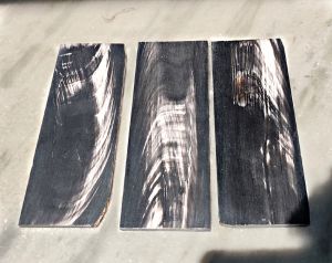 Black with White Stripe Buffalo Horn Plates