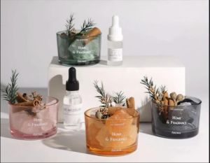 Simple Glass Decorative Jar Scented Wax Candle, Color : Multy