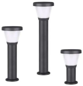 Metal LED Bollard Solar Lights, Color : Black