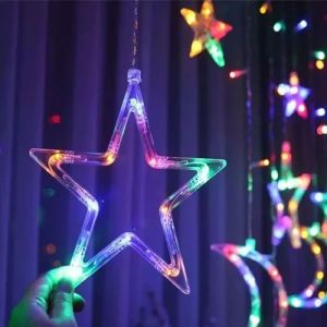 Multi Colour Star Curtain LED String Lights