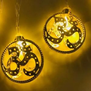 Om Golden Metal LED String Lights