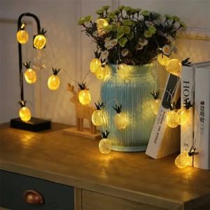 Pineapple Shape Metal String Lights, Color : Warm White, Length : 5m