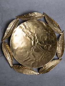 Brass Curio Plate Mango-Leaf