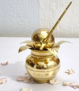 Brass Kalash With Mango Leaf