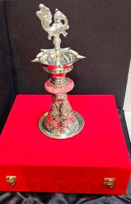 Printed Silver Kashi Shamai Deep for Home, Gift Purpose