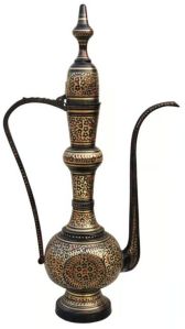Polished Metal Brass Surahi Showpiece, Color : Multicolor