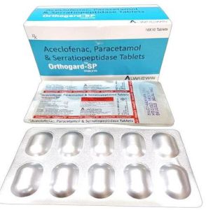 10 Mg Aceclofenac Paracetamol Serratiopeptidase Tablet