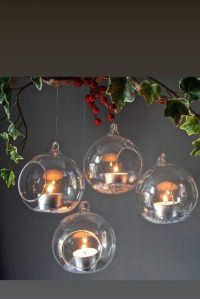 Non Polished Hanging Candle Light Glass Blow, Shape : Round