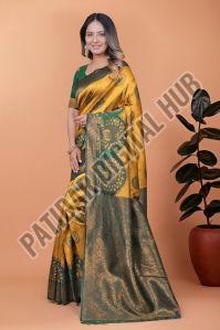 Grand Kanjeevaram Saree with Gold Peacock Zari