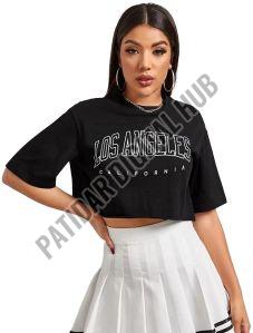 Stretch Cotton Ladies Crop Fit T-Shirt Casual/summer