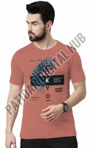 Mens Chest Print Cotton T-Shirt Casual