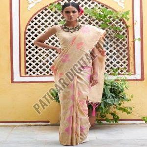 Soft Chanderi Silk Saree with Pastel Motifs