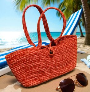 Cotton Coral Cove Tote Bag Casual Use, Brand Name : Ama Vedoura