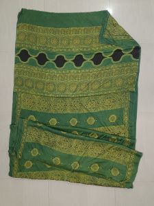 Modal Unstitched Saree, Blouse Color : Green