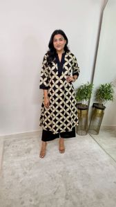 Ladies Stylish Cotton A Line Kurti Set