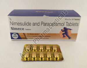 Nimesulide And Paracetamol Tablets Nimece, Color : Sunset Yellow FCF
