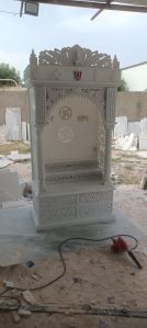 Polished White Marble Inlay Carving