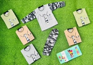 Boys Army Tie Printed Pajama Set