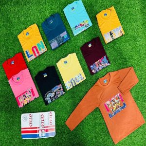 Cotton Printed Boys Full Sleeve T-Shirts Casual Wear