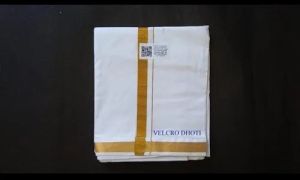 Plain Men Cotton Velcro Dhoti, Color : White, Gender : Men's