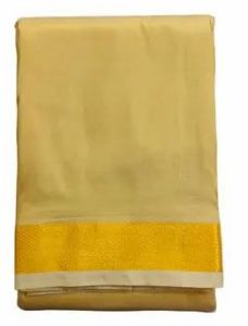 Plain Tissue Silk Dhotis, Color : White Golden