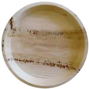 Plain 12 Inch Areca Leaf Plate, Color : Light Brown for Serving Food