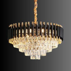 Black Metal Crystal Chandelier