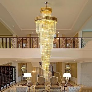 Duplex Crystal Long Chandelier