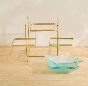 Tablelle Glass RPM-tb-011 Metal Snacks Organiser