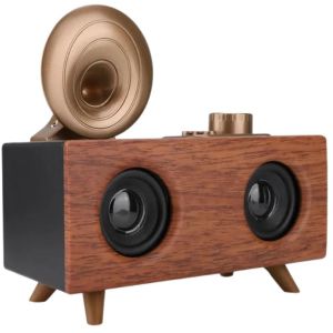 Wood Retro Wireless Bluetooth Speaker, Packaging Type : Brown