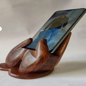 Hand Shape Wooden Mobile Stand