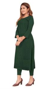 Ladies Green Embroidered Kurti