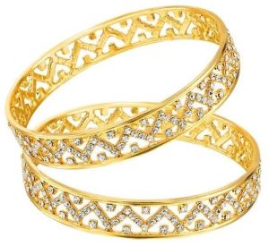 Party Wear Golden Artificial Bangle Set