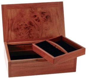 Rectangular Brown Wooden Jewelry Box