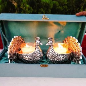 Luxury Peacock Candle Holder Gift Set