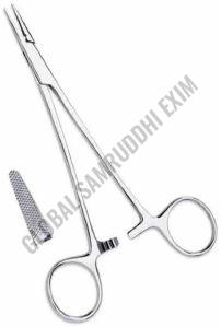 Plain Polish Stainless Steel Mayo Hegar Needle Holder, Color : Silver