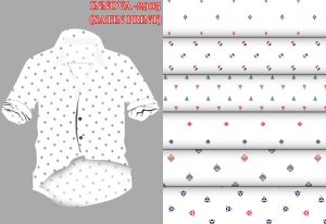 60s Printed Satin Shirting Fabric