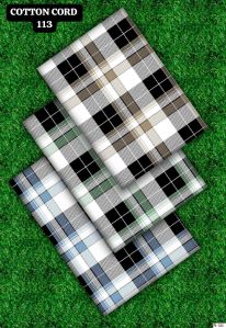 Check Cotton Shirting Fabric Cord