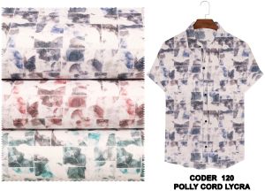 ATM Printed Cord Lycra Shirting Fabrics 120 for Garments