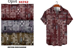Printed Discharge Reyon 143 Digital Rayon Shirting Fabric for Garments