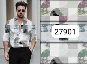 Printed Both Side Laffer Print Shirting Fabric