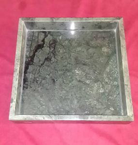 Plain Polished Marble Green Tray Multisize for Food Serving, Serving