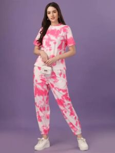 Ladies Pink & White Night Suit
