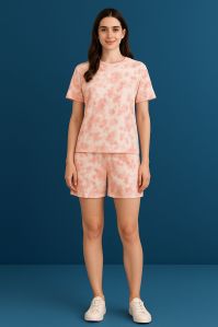 Women's Orange Nightsuit with Shorts