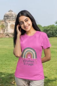 Cotton Kindness IS Magic Rainbow Ladies T Shirt