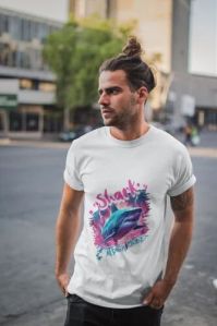 Cotton Shark Attack Mode Mens T Shirt