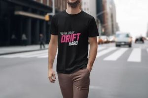 Cotton Work Hard Drift Hard Car Enthusiast Mens T Shirt